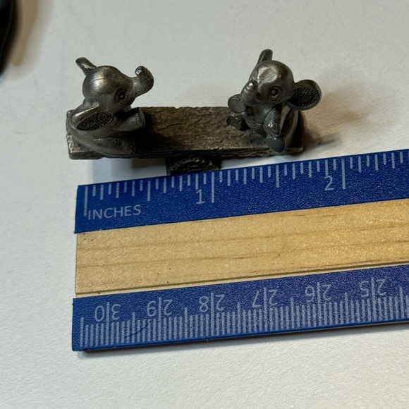 ADORABLE!!Vintage Spoontiques Pewter Elephants On Train, Teeter, and Rocking - 3 - Picture 8 of 9